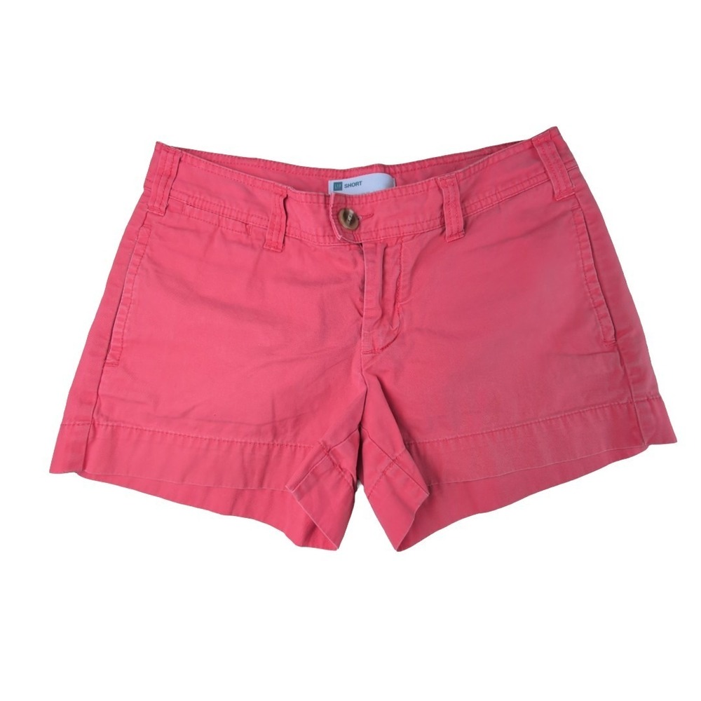 Gap Women's Shorts Favorite Khaki  Coral Pink Flat Front Size 6